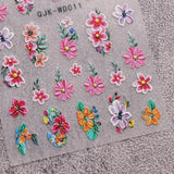 JMEOWIO Nagelsticker Blumen 6 Blatt Nail Art Naklejka Selbstklebend Nagelaufkleber Sommer Blumen Dekoration Nageldesign Zubehör