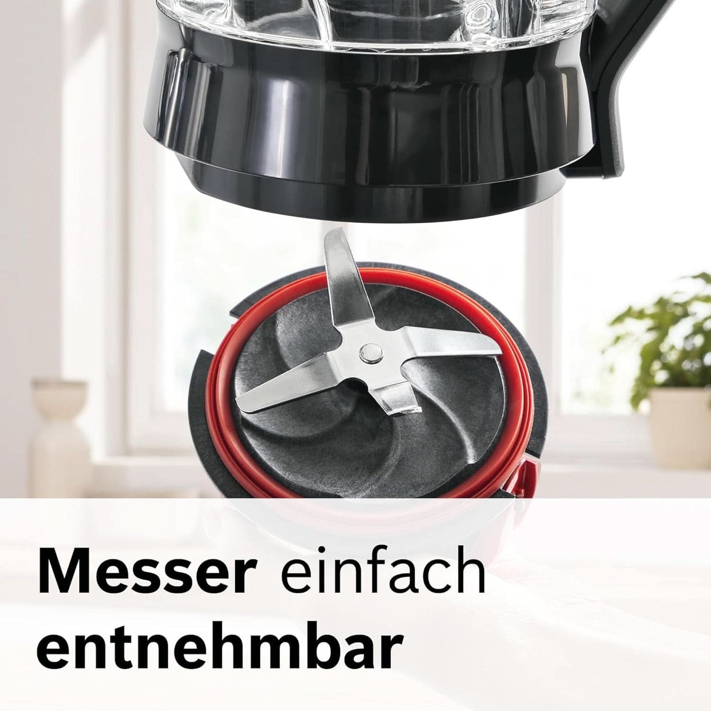Mikser stojący Bosch Vitapower Serie 4 MMB6172SN, wersja Verbesserte, 10 Jahre Motorgarantie, Edelstahl-Klingen, 1,5 l Glasbehälter, Spülmaschinenfeste Teile, 30 000 U/Min, 1200 W, Silver Kitchen Naty Shop