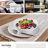 tectake® Zestaw naczyń obiadowych na 12 osób, 100-częściowy zestaw naczyń porcelanowych, w tym 12 talerzy, 12 talerzy deserowych, 12 talerzy obiadowych, 12 filiżanek, 12 misek na płatki zbożowe, salaterka, dzbanek na mleko, cukiernica