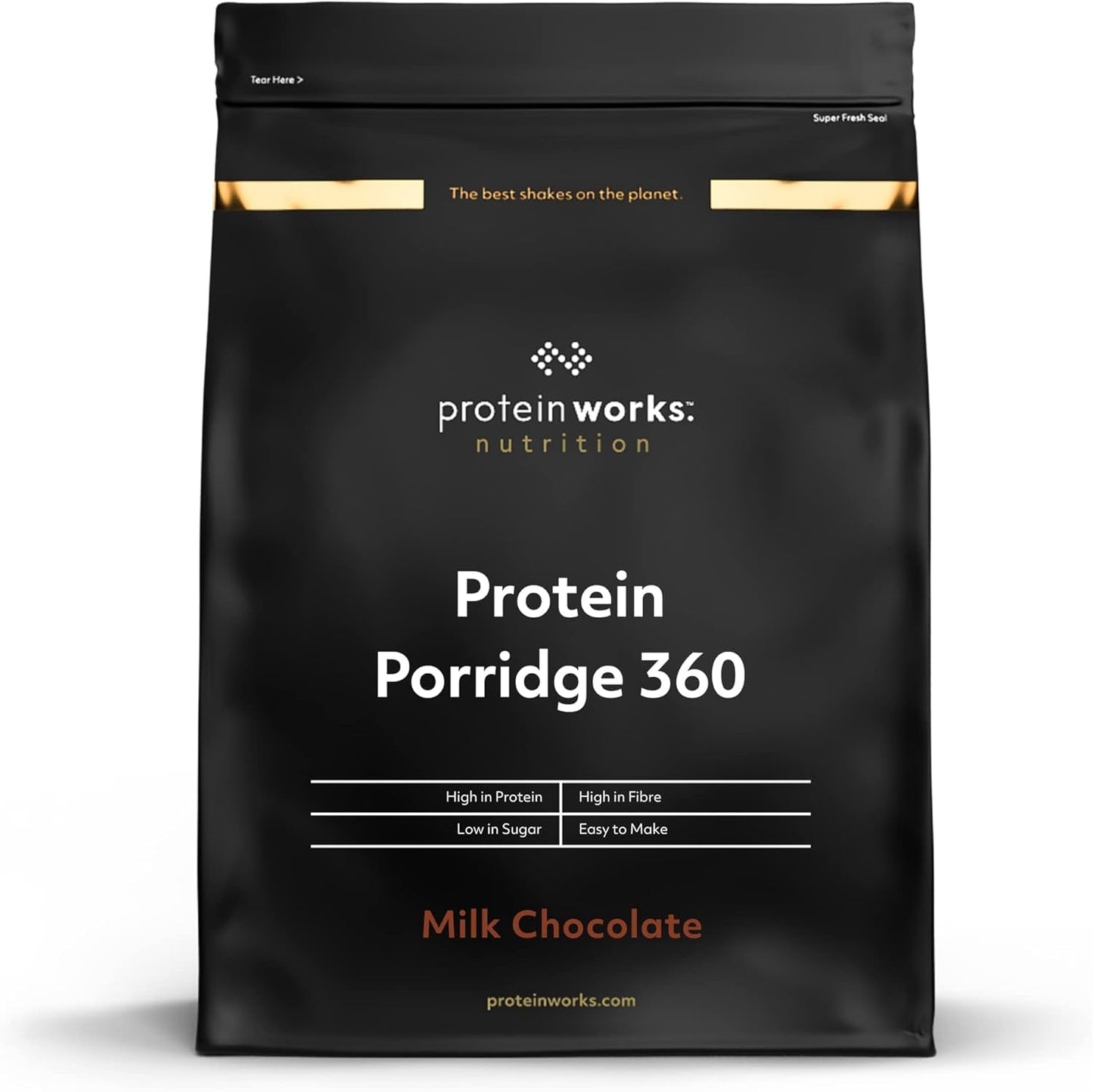 Protein Works - Owsianka Proteinowa 360 | Mit Dodatkowe witaminy i minerały | Proteinreiches Frühstück | Kalorienarme Haferflocken | 6 porcji | Czekolada mleczna 500G Płatki zbożowe Naty Shop Domyślny tytuł