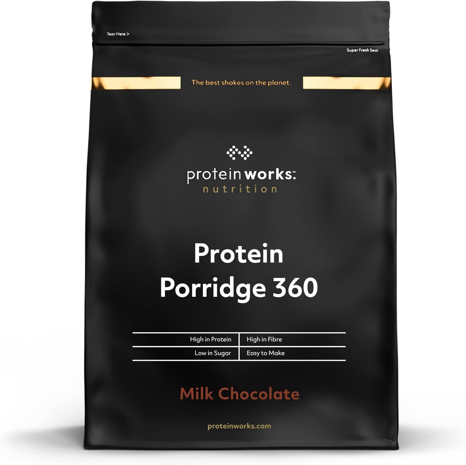 Protein Works - Owsianka Proteinowa 360 | Mit Dodatkowe witaminy i minerały | Proteinreiches Frühstück | Kalorienarme Haferflocken | 6 porcji | Czekolada mleczna 500G Płatki zbożowe Naty Shop Domyślny tytuł