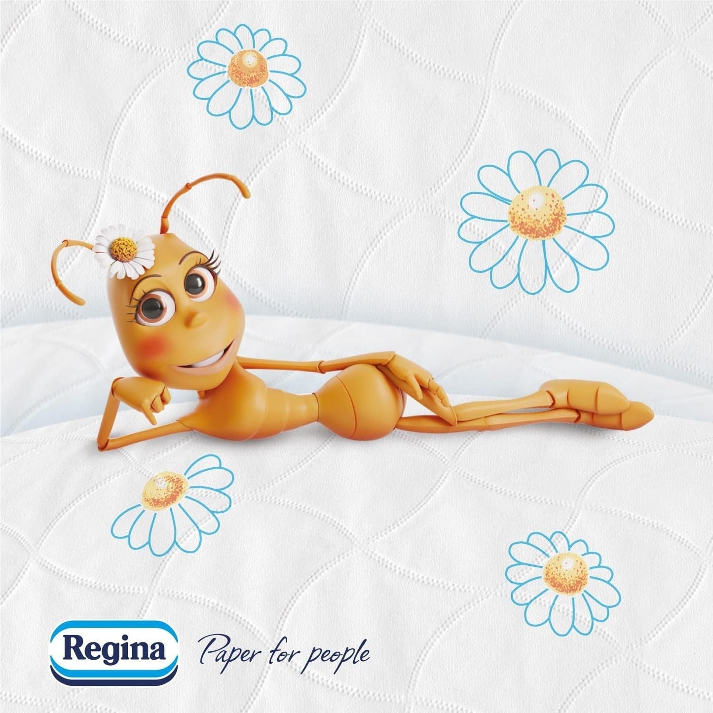 Regina Cartacamomilla - 8 rolek papieru toaletowego, 300 puszystych arkuszy, 3 warstwy, miękkie i mocne, opakowanie papierowe nadające się do recyklingu