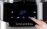 Ekspres DOMO DO721K „Grind and Brew” - Funkcja od ziarna do filiżanki - Wyświetlacz LCD - Do kawy mielonej lub całych ziaren - 1,5 L