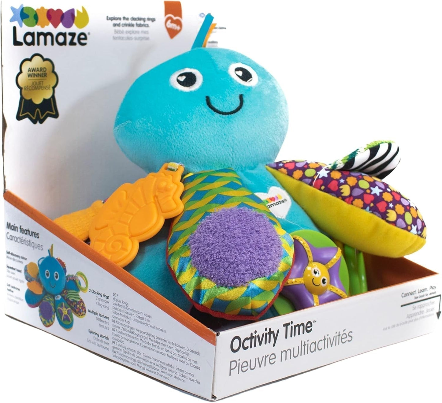 LAMAZE Octivity Time Zabawka sensoryczna dla niemowląt, miękka zabawa i odkrywanie dziecka, ośmiornica dla małych dzieci Odpowiednie od 6 miesiąca życia, chłopcy i dziewczęta powyżej 1 roku. Zabawki dla dzieci Naty Shop