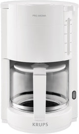 Krups F30908 ProAroma Ekspres do espresso z filtrem i szklaną karafką, pojemność 1,25 l, 10-15 filiżanek, 1050 W, czarny