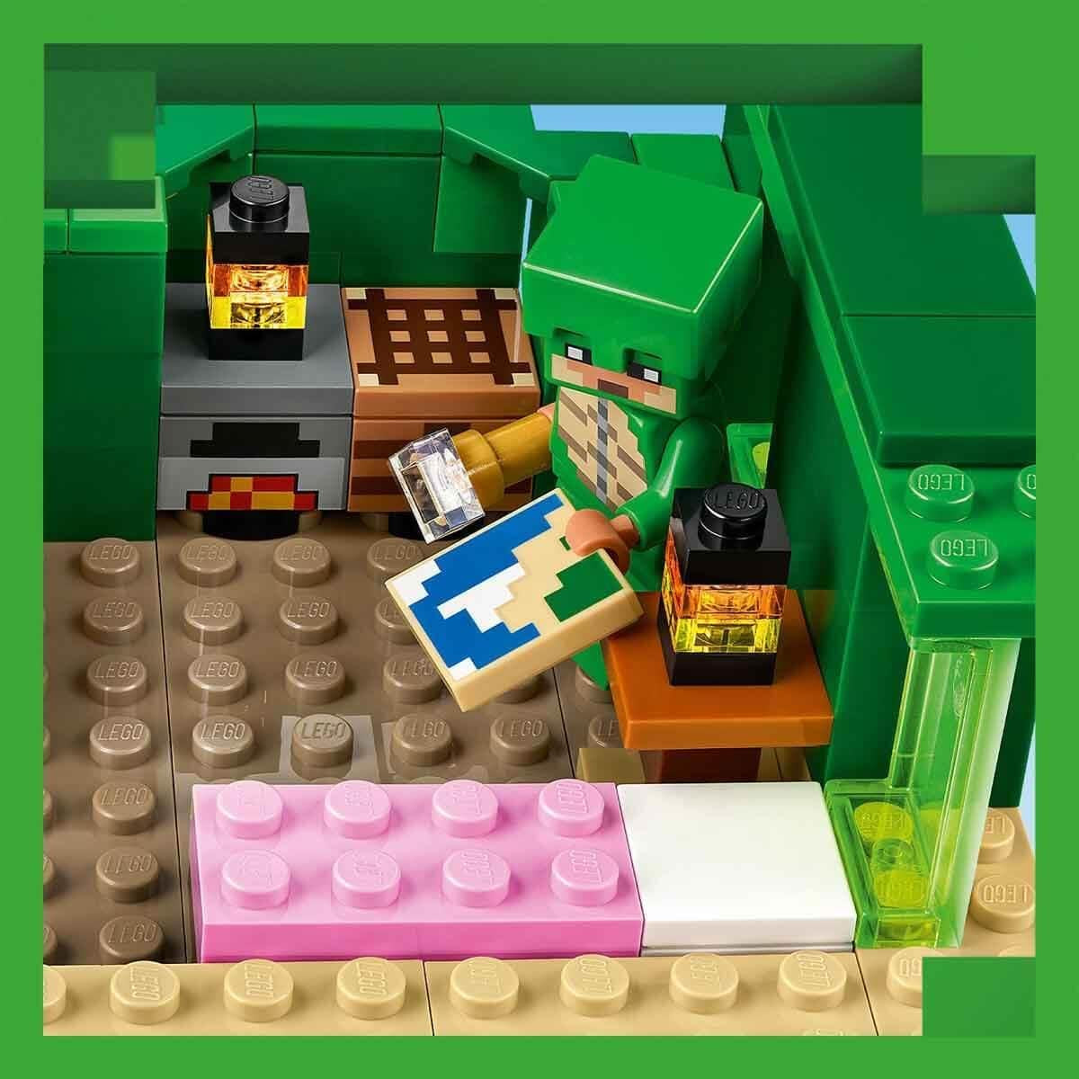 LEGO Minecraft Domek na plaży dla żółwi Domek z akcesoriami dla dziewcząt i chłopców od 8 lat, zestaw ze zwierzętami i postaciami z gry wideo, prezent dla graczy 21254 Zestawy do budowania Besuche den LEGO-Store