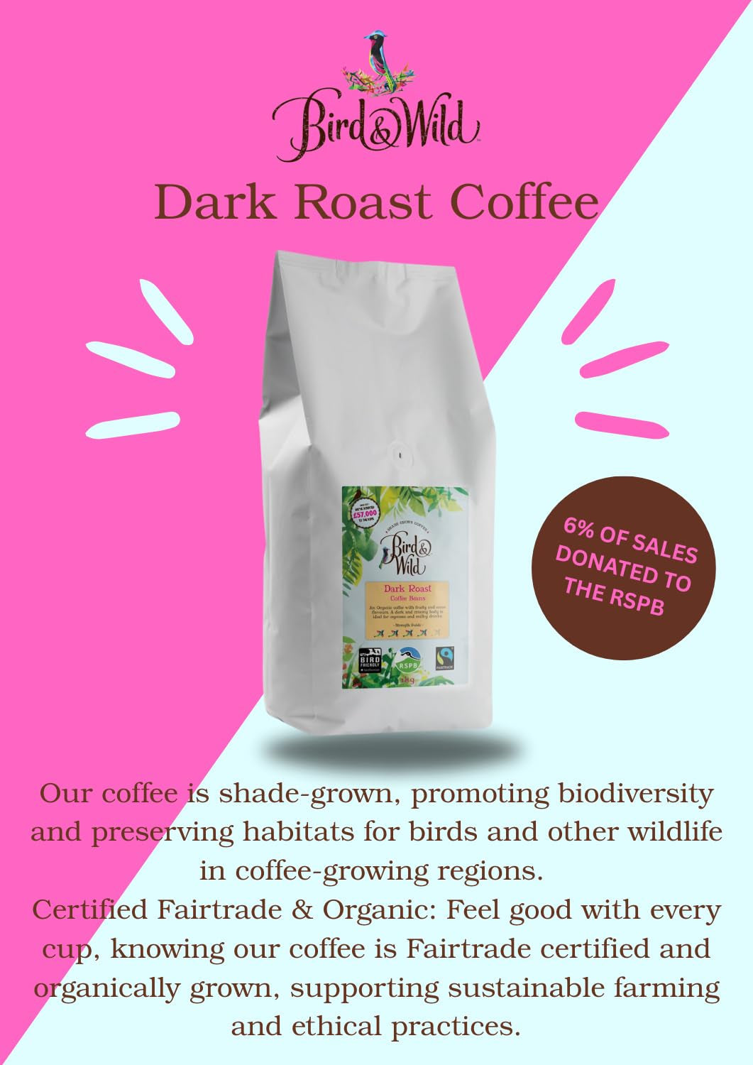 Mieszanka ziaren kawy espresso 1 kg Średnio wypalona Fairtrade Organiczny odcień Uprawiane Przyjazne dla ptaków Całe ziarna 1 kg Waga netto