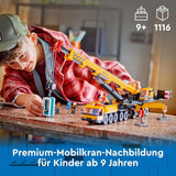 LEGO City Mobilny dźwig budowlany Zabawka konstrukcyjna dla chłopców i dziewcząt Kreatywny prezent dla dzieci Długie, wysuwane ramię 4 minifigurki pracowników budowlanych do odgrywania ról 60409 Zestawy do budowania Besuche den LEGO-Store
