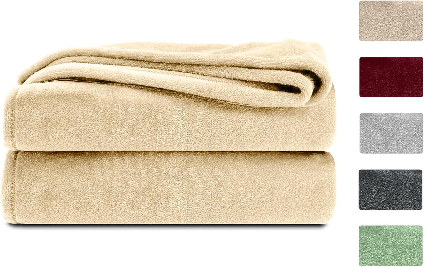 Puszysty koc Komfortec, wygodny koc, koc polarowy, certyfikat Oeko-Tex, super miękki, 150X200 Cm, 260 G/M², beżowy Łóżka i koce Besuche den Komfortec-Store Sand beżowy 220 X 240 Cm