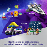Zestaw pojazdów kempingowych LEGO Friends Stargazer z pojazdem terenowym i zabawkowym teleskopem, prezent dla dziewcząt i chłopców od 7 lat, zawiera figurki Nova, Aliya i psa 42603 Zestawy do budowania Besuche den LEGO-Store