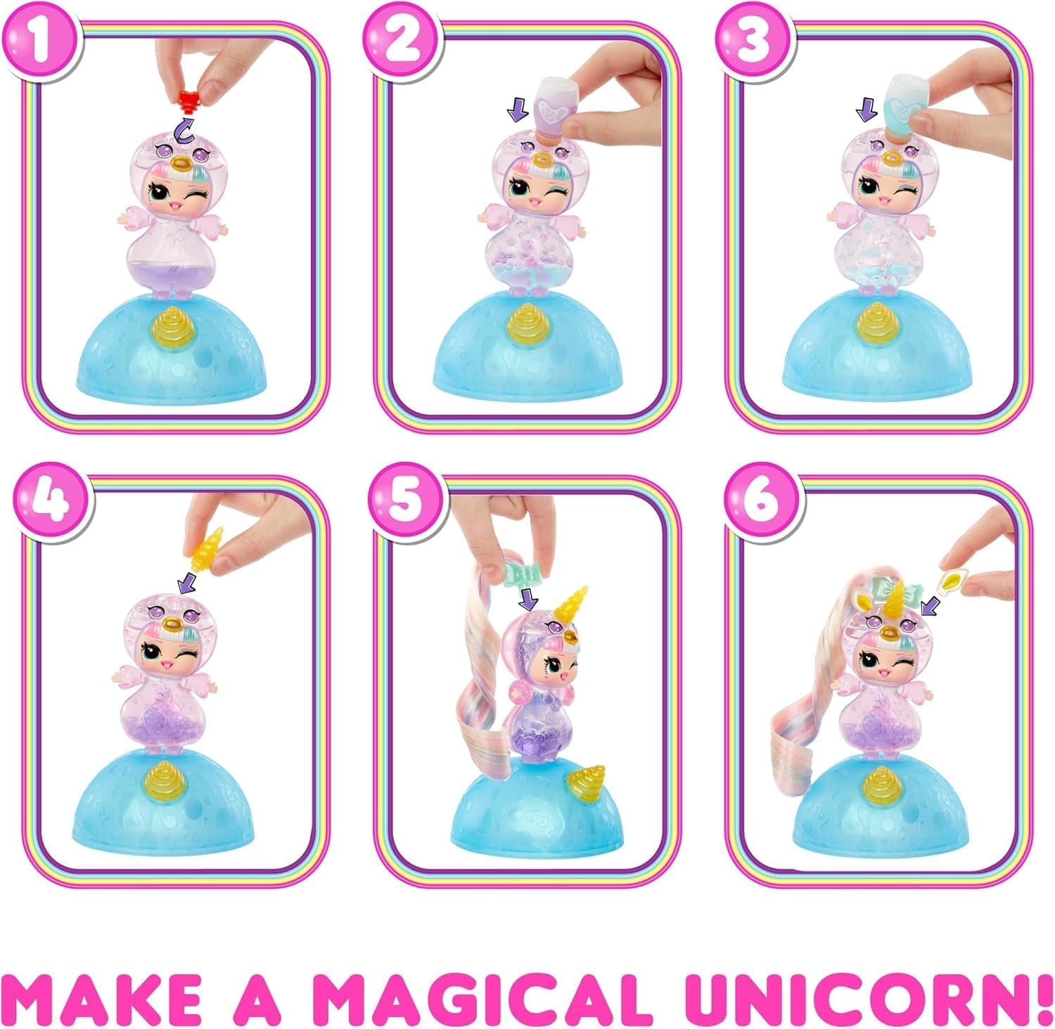 LOL niespodzianka! Unicorns Tots — zawiera 1 lalkę z przezroczystym ciałem i efektem lampy lawowej, opancerzone opakowanie, 8 kolekcjonerskich lalek z 2 kolorowymi mieszankami, dla dzieci w wieku od 4 lat