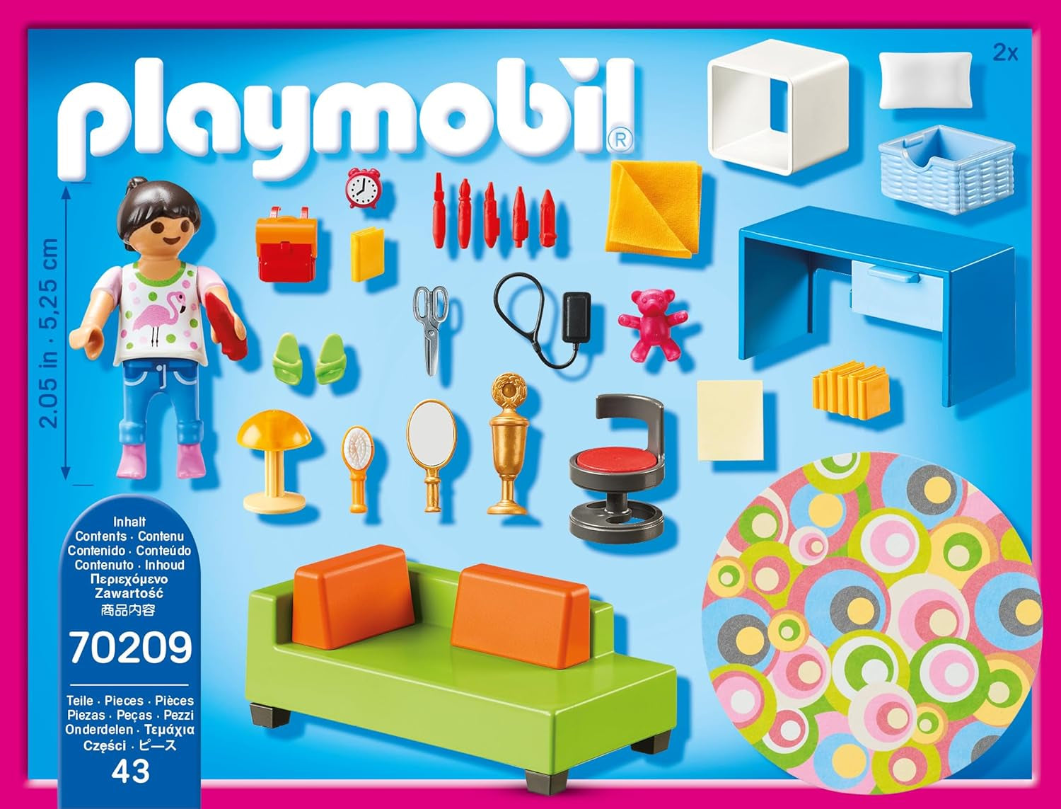 PLAYMOBIL Dollhouse 70209 Pokój młodzieżowy z figurką dziewczynki i akcesoriami, od 4 lat