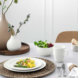 Villeroy & Boch - Artesano 6-częściowy zestaw naczyń obiadowych dla 2 osób, biały, można myć w zmywarce, można używać w kuchence mikrofalowej, zestaw sztućców, zestaw talerzy, talerze obiadowe, talerze śniadaniowe, talerze obiadowe, porcelana Premium