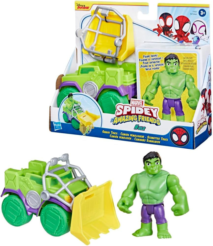 SPIDEY i JEGO NIESAMOWICI PRZYJACIELE Marvel Spidey Figurka motocykla dla chłopców i dziewcząt w wieku od 3 lat Figurki Naty Shop Hulk Truck