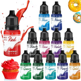 Fettlösliche Lebensmittelfarbe Für Schokolade - 26 Farben Ölbasis Lebensmittelfarben Für Fondant, Torten Dekoration, Backen - Flüssige Barwnik spożywczy Für Kakaobutter, Buttercream, Kuchen - 6 ml Je Naty Shop 10 ml (opakowanie 12Er)