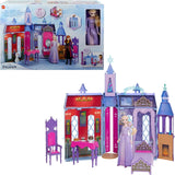 Mattel Disney Frozen - Domek dla lalek Castle Arendelle (60 cm+) z lalką Elsą, 4 place zabaw i 15 mebli i akcesoriów Disney Frozen II, HLW61