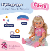 BABY Born Carla - lalka 43 cm - wysokiej jakości blond włosy z pasmami - nie wymaga baterii - odpowiednia dla dzieci od 4 lat - zawiera 7 akcesoriów, różowy