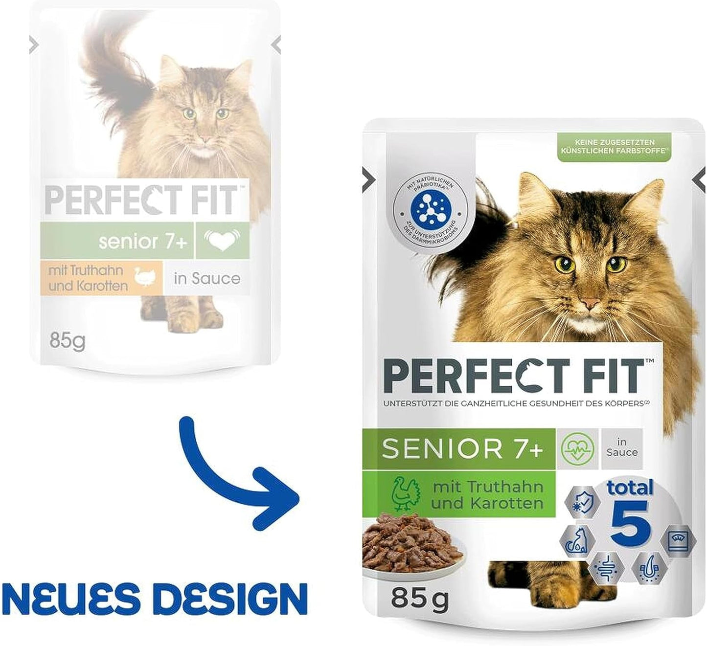 PERFECT FIT™ Senior Cat – saszetki z indykiem i marchewką, 12 x 85 g