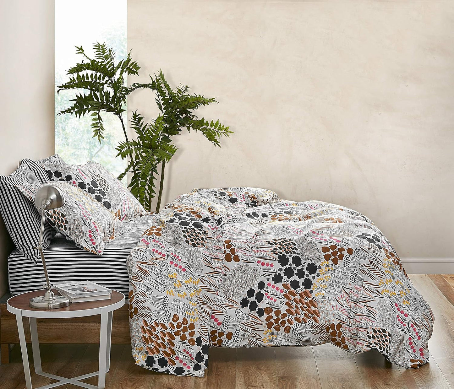 Zestaw pościeli MARIMEKKO Queen, pościel z bawełny perkalowej z pasującymi poszewkami na poduszki, całoroczny wystrój domu (Pieni Letto, wielokolorowy, łóżko typu queen-size) Naty Shop Kołdry i kołdry