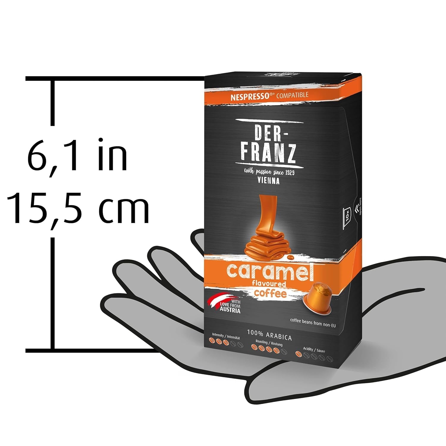 Kaffee Kapseln kompatybilna z Nespresso, 1 x 10 Kapseln, aromat karmelowy