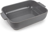 Peugeot Appolia Rechteckige Auflaufform Mit Griffen, Keramik, Schiefer / Grau, 7,2X31X21,7 Cm, Fassungsvermögen: Ca. 2 L, 60060 Formy i blachy do pieczenia Naty Shop Hellgrau