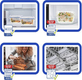 Max Home 8-pakowe szklane, hermetyczne pojemniki Szklane pudełko śniadaniowe do kuchenki mikrofalowej Zamykane pojemniki na żywność 550 ml przezroczyste pokrywki Pojemniki na żywność (16538) Pudełka do przechowywania żywności Naty Shop