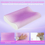 HOMCOM Poduszka z pianki Memory Poduszka podtrzymująca szyję ze zdejmowanym pokrowcem Wysokość 2 Ergonomiczna poduszka pod szyję 2S do różnych pozycji spania 60x40cm Kremowo-biała