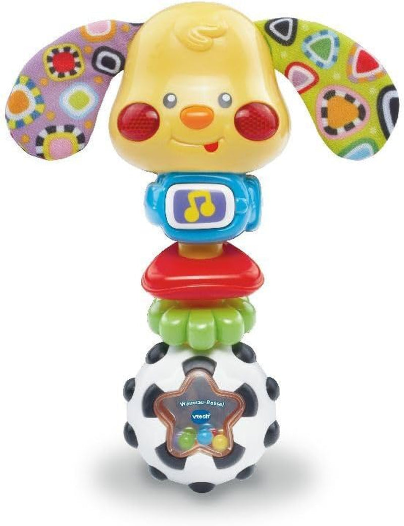 Grzechotka dla niemowląt VTech - Grzechotka dla niemowląt w kształcie szczeniąt z zabawnymi powiedzeniami, muzyką i efektami świetlnymi - Dla dzieci w wieku 3–24 miesięcy Zabawki dla dzieci Naty Shop Domyślny tytuł