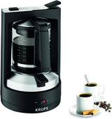 Ekspres do kawy Krups T8 z filtrem, 850 W, automatyczne wyłączanie, 8–12 filiżanek, pojemność 1 l, filtr stały, podświetlany włącznik/wyłącznik, łatwy w użyciu, czarny, KM4689