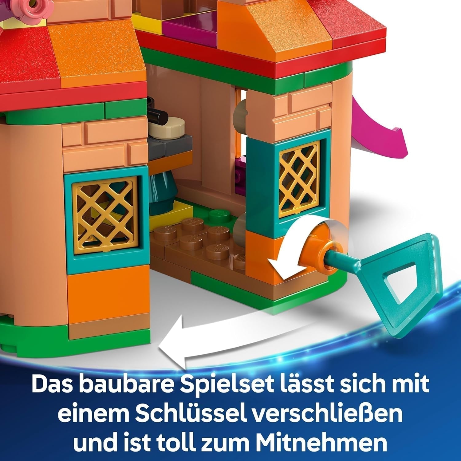 LEGO® Disney Mini Domek Encanto, zabawka konstrukcyjna dla dziewczynek od 5 lat, zabawka fantasy i zestaw konstrukcyjny z mini lalkami Mirabel i Antonio, figurką Kapibary i kluczem 43261 Zestawy konstrukcyjne Besuche den LEGO-Store