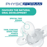 Chicco PhysioForma Smoczek Comfort 16-36 miesięcy, smoczek dla niemowląt z silikonowym smoczkiem, 1 sztuka, wspomaga fizjologiczne oddychanie i prawidłowy rozwój jamy ustnej, niebieski