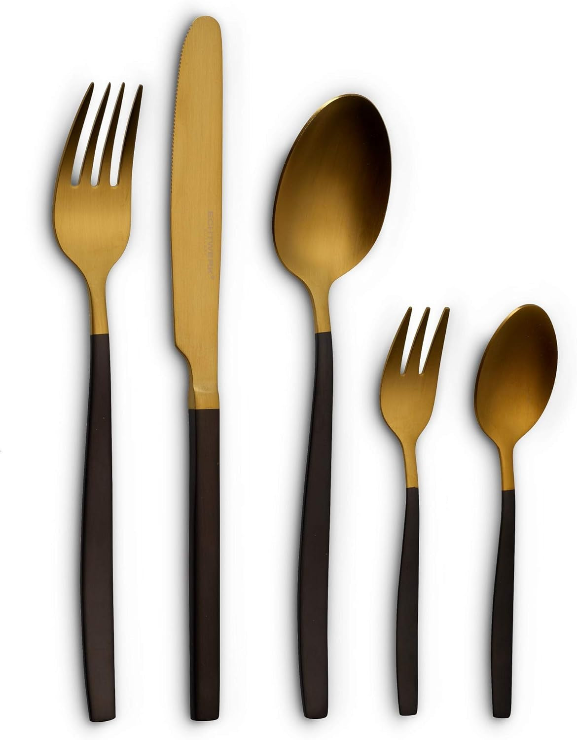 Zestaw sztućców Echtwerk Positano Due-Bronze, edycja czarna, sztuki 20, kuchnia dla 4 osób Naty Shop złoty / czarny