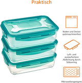 Pojemniki do zamrażarki Amazon Basics w zestawie, z pokrywkami, szczelne, z możliwością układania w stosy, lodówka/zamrażarka, bez BPA, plastikowe, można używać w kuchence mikrofalowej i myć w zmywarce, 3 x 1,2 l, przezroczyste pudełka do przechowywania żywności Naty Shop