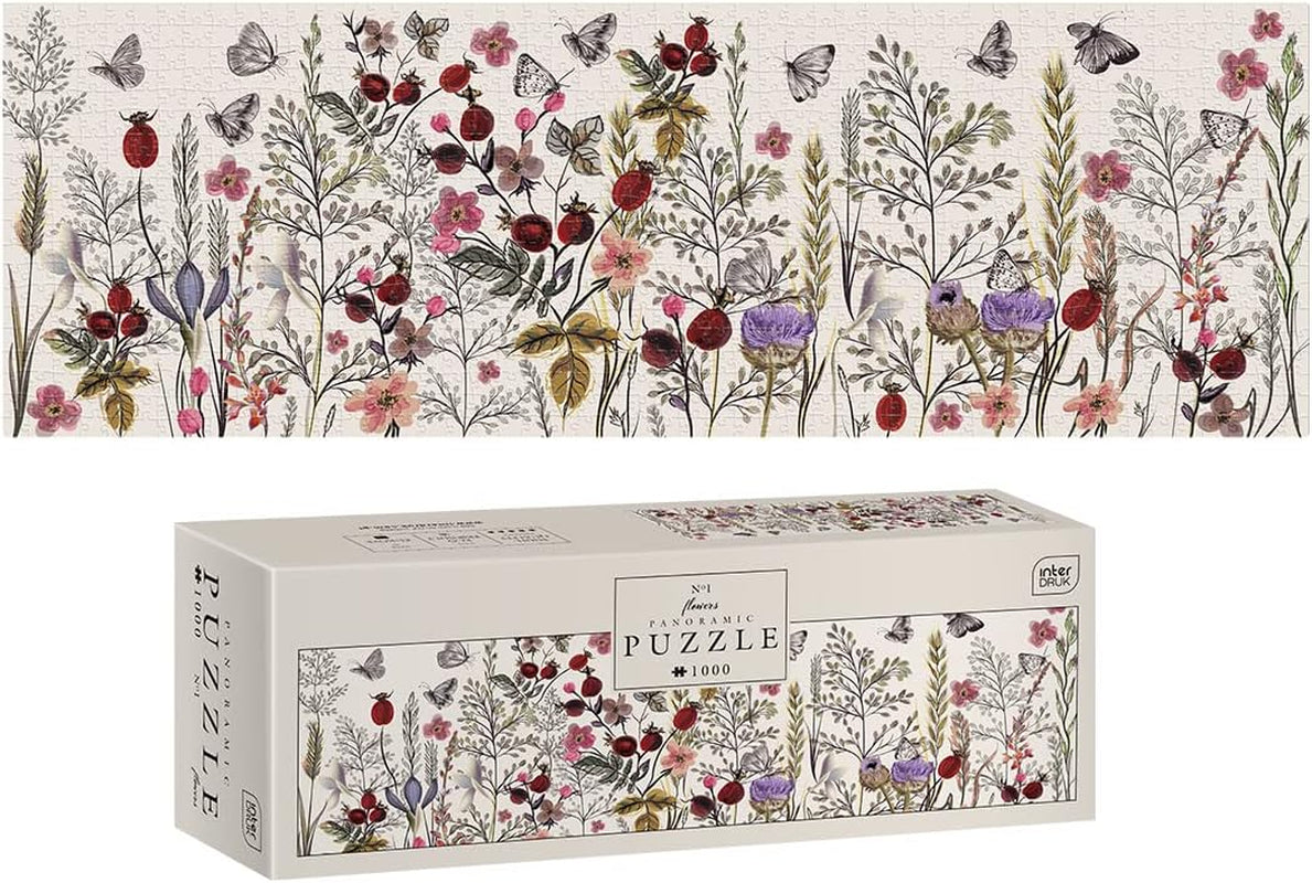 Kwiaty nr 1 - 1000-elementowe puzzle panoramiczne dla dorosłych Puzzle Naty Shop