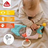 Fehn Soft książka obrazkowa Bruno - miękka książeczka dla niemowląt wykonana z tkaniny z motywami zwierzęcymi - książeczka z zabawkami wykonana z tkaniny do zawieszenia do wózków dziecięcych i fotelików samochodowych - książeczka z petardami dla niemowląt i dzieci od 0+ miesiąca Baby Toys Naty Shop