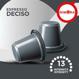 Gimoka Kaffeekapseln Espresso Deciso, Intensität 13/13-100 Kapsel - Kompatybilny z Nespresso* Haushalts-Espressomaschinen - 100 Stück (10 x 10 Getränke) - Hergestellt in Italy