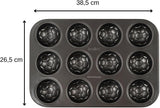 Zenker 12Er Muffinform – Muffinbackblech Für Muffins Und Cupcakes Aus Der Serie Soccer Baking – Hitzebeständiges 12Er Muffinblech Mit Antihaftbeschichtung, Schwarz Formy i blachy do pieczenia Naty Shop