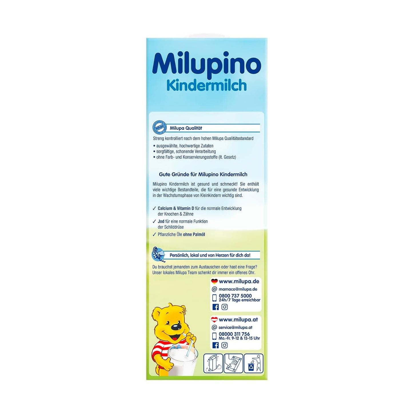 Milupa Milupino Gotowe do spożycia mleko wzrostowe (6x1L), od 1 roku, dla małych dzieci w fazie wzrostu