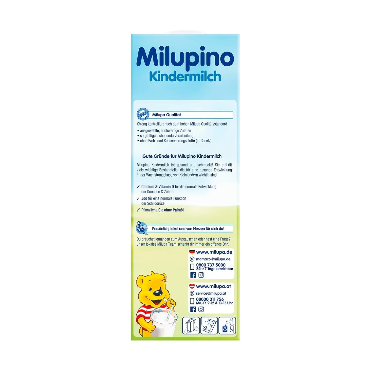 Milupa Milupino Gotowe do spożycia mleko wzrostowe (6x1L), od 1 roku, dla małych dzieci w fazie wzrostu