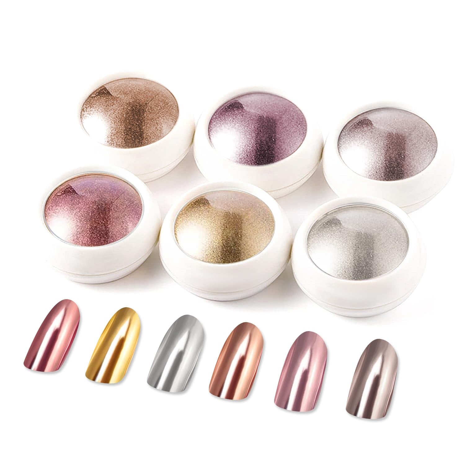 BISHENGYF Proszek do paznokci w kolorze różowego złotaNeue Upgrade Grosse Kapazitä Chrom PulverSuper-Spiegeleffekt Metall Mirror Chrome Powder – Neonowy szklisty efekt perłowy Brokat Nagelkunst Pulver Für DIY Salon