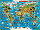 Ravensburger Puzzle dla dzieci - 13257 Zwierzęta z całego świata - Puzzle z mapą świata dla dzieci od 9 lat, zawierające 300 elementów w formacie XXL Puzzle Naty Shop