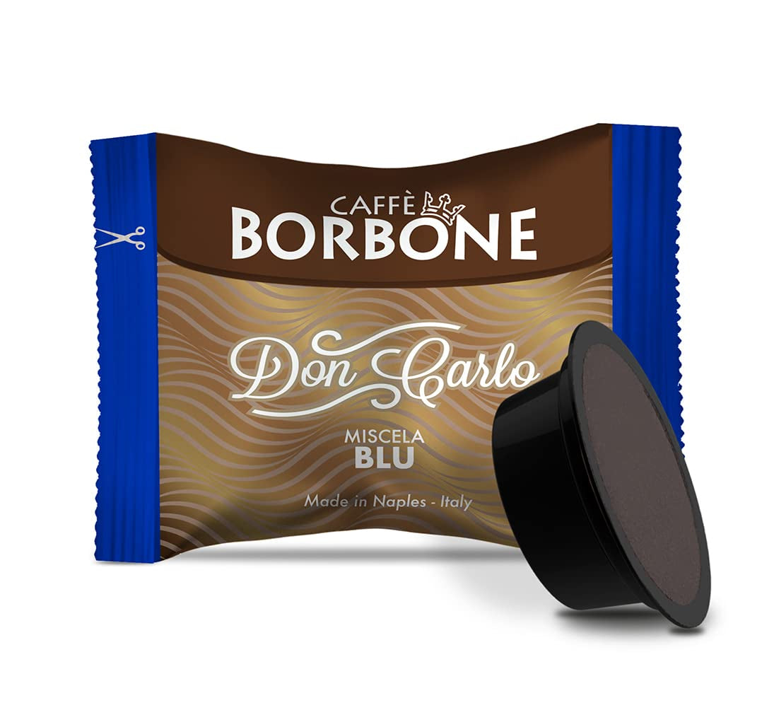 Caffè Borbone Kaffee Kapseln Don Carlo, Blue Mischung - 100 sztuk & Kaffee Kapseln Don Carlo, Rote Mischung - 100 sztuk - Kompatybilne z Kaffeemaschinen der Marke Lavazza®* A Modo Mio®*