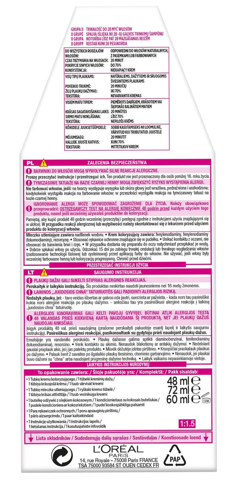 L'Oréal Paris Casting Crème Gloss 210 Farba do włosów - Granatowa Czarna farba do włosów Naty Shop