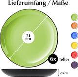 MIAMIO - Zestaw 6 talerzy / talerzy obiadowych z kamionki ceramicznej - Kolekcja Le Papillon (kolorowe, małe talerze (6x))