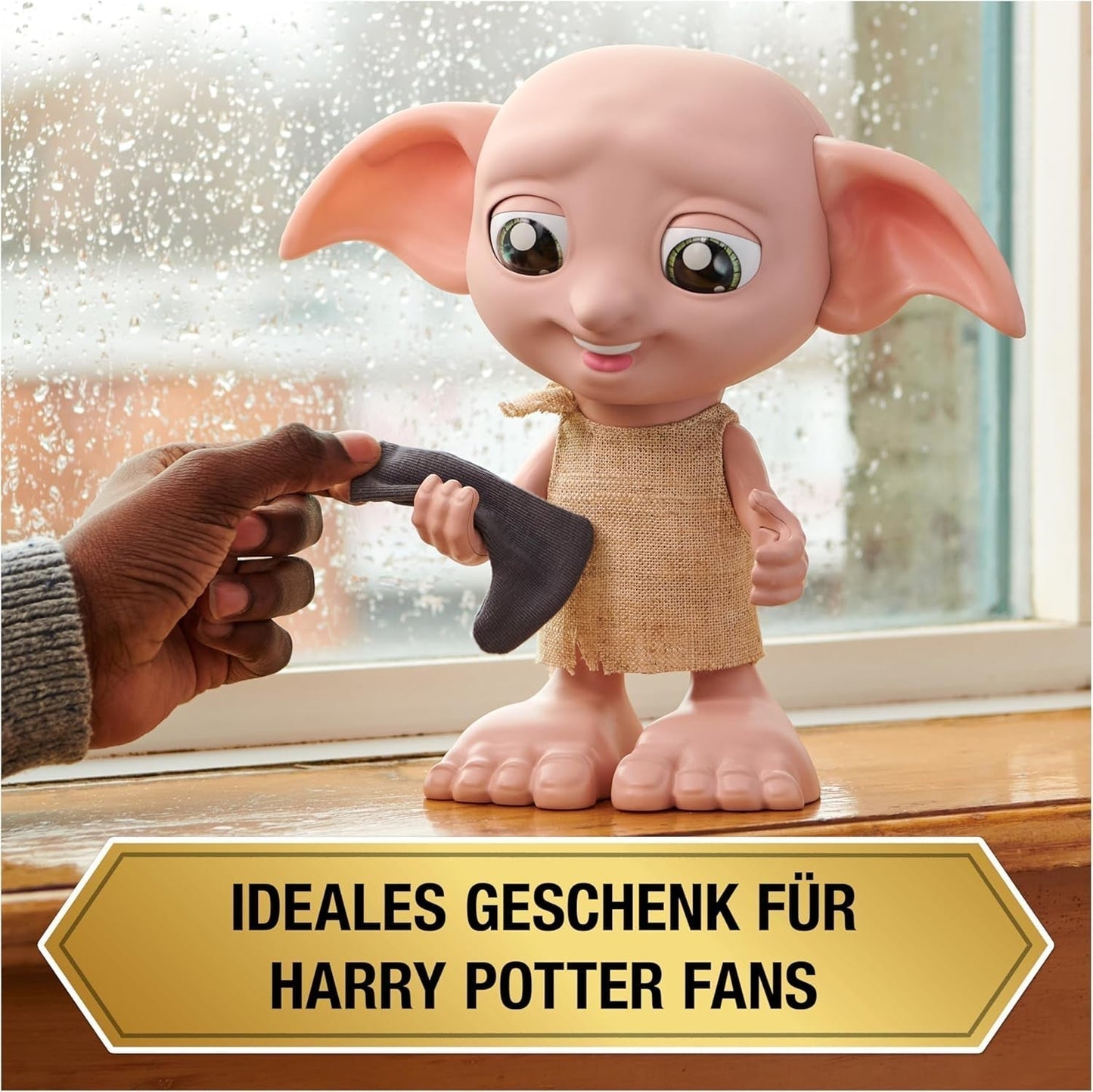 Czarodziejski świat Harry Potter - interaktywna lalka Zgredek Elf domowy z ponad 30 dźwiękami, zdaniami i ruchami, niemiecko-włoski, zabawka dla 6 lat, artykuły dla fanów Lalki Naty Shop