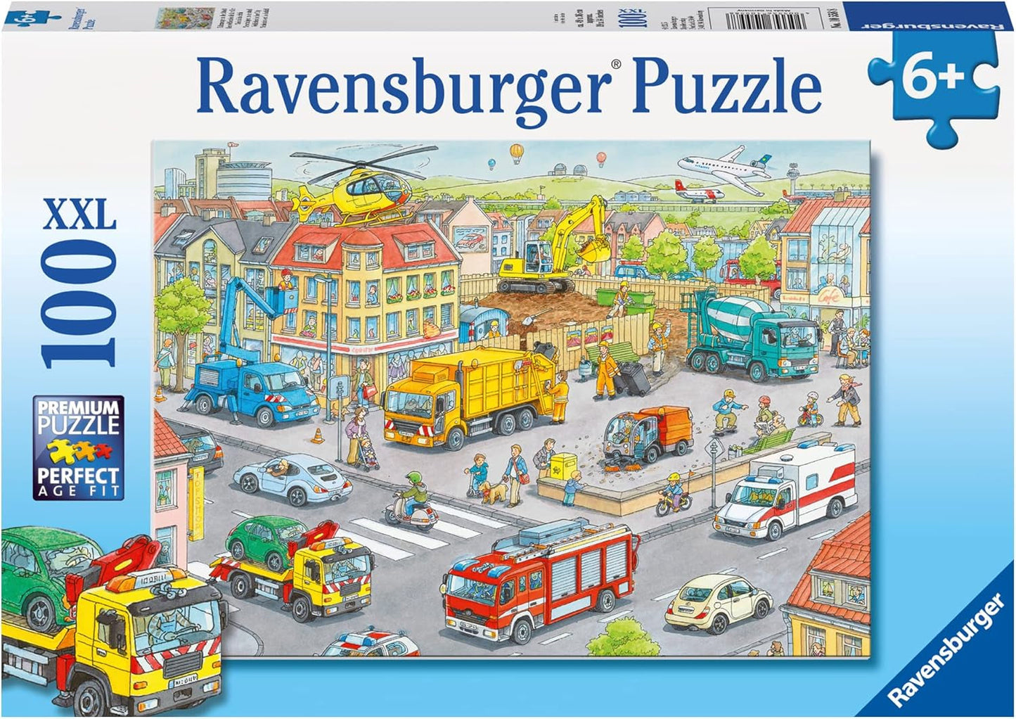 Puzzle dla dzieci Ravensburger - 10558 Pojazdy w mieście - Puzzle dla dzieci od 6. roku życia zawierające 100 elementów w formacie XXL Puzzle Naty Shop Tytuł domyślny