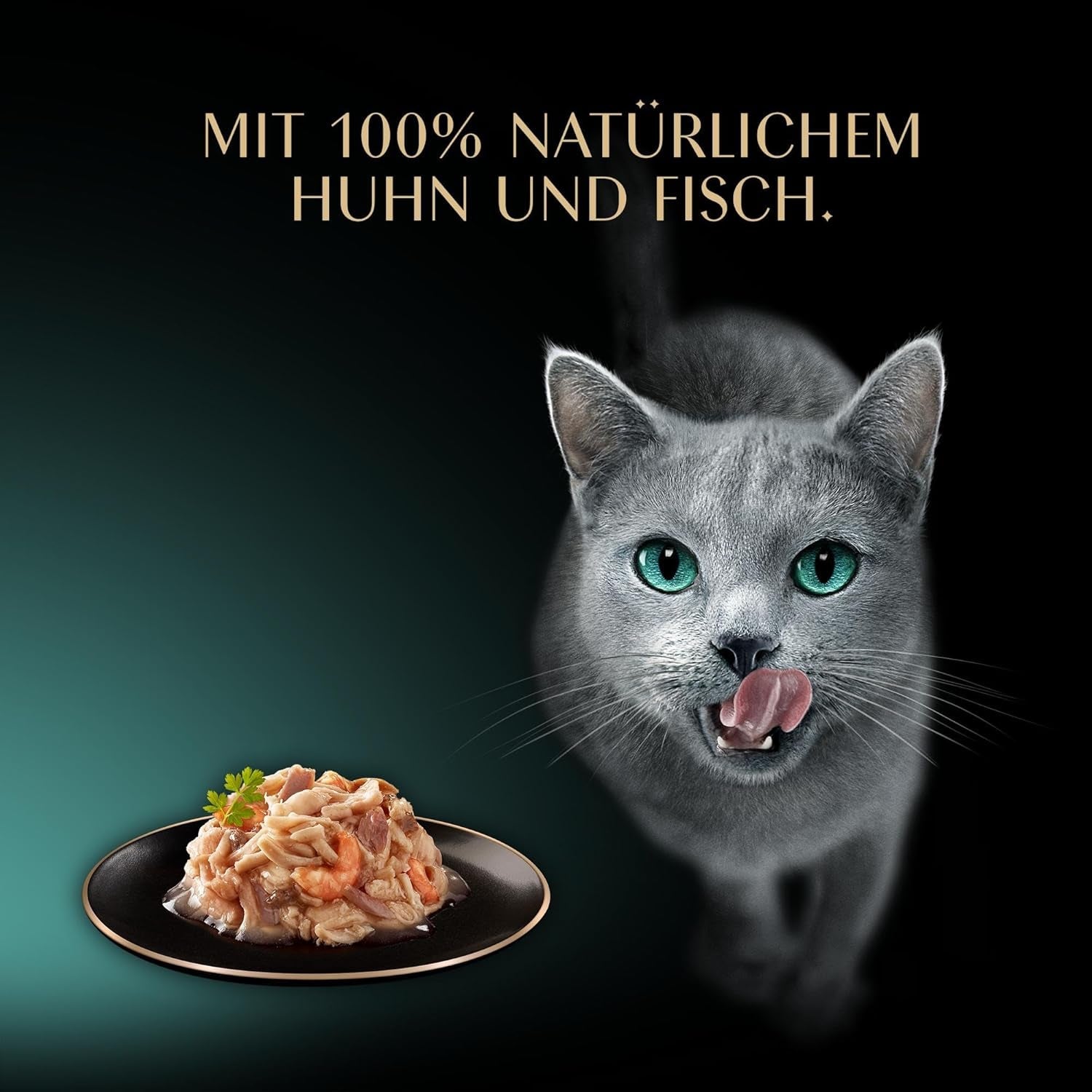 SHEBA Filety Katzenfutter Adult w sosie z kurczakiem, Hochseefisch i Garnelen 16 x 60 g w skorupce