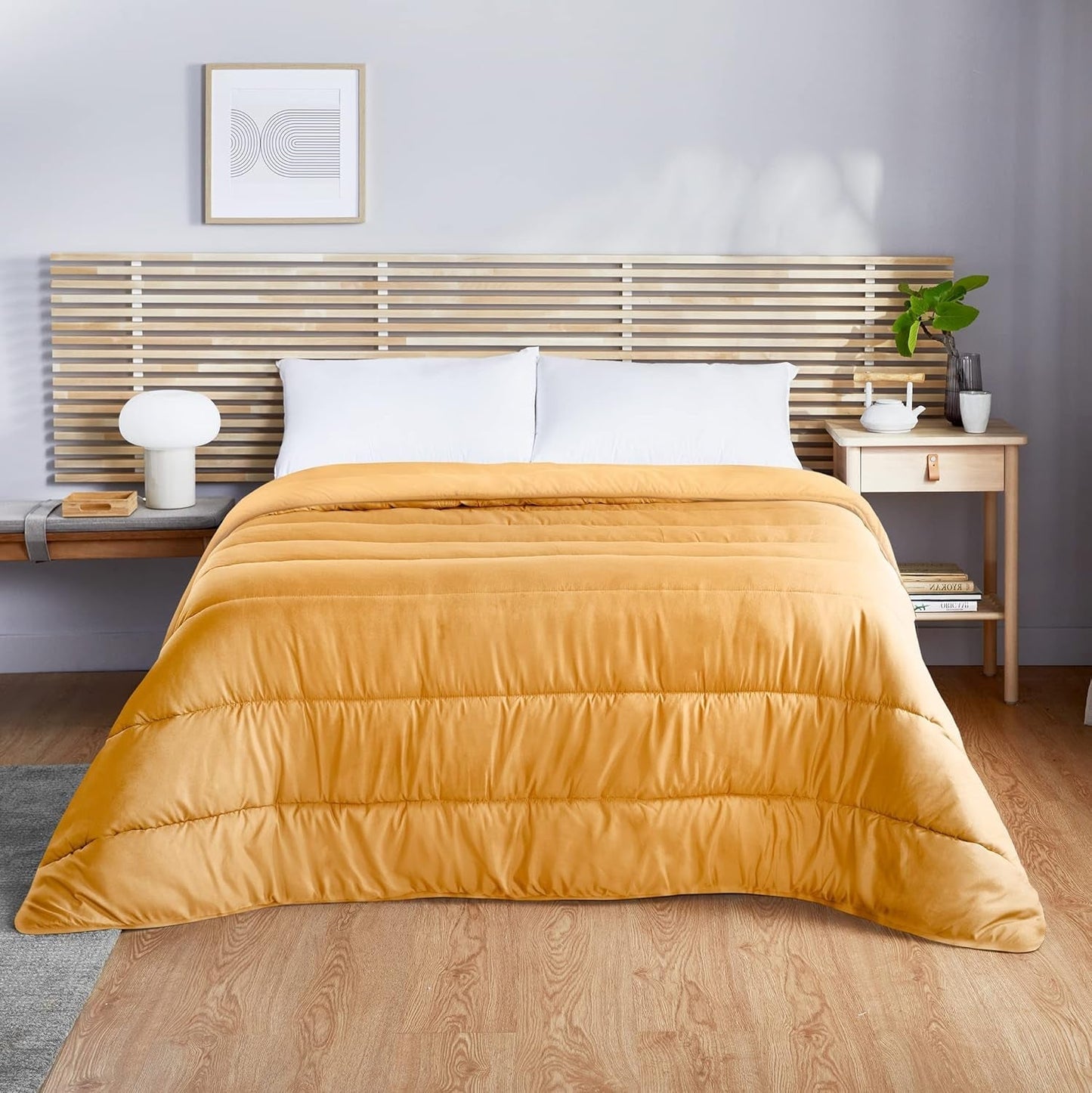 Pikolin Home - Dwustronna kołdra 300 G - dwukolorowe wypełnienie Nordic - do łóżka 150 - wygodna, ciepła, oddychająca, niebieska, 240 X 220 cm Kołdry i kołdry Naty Shop