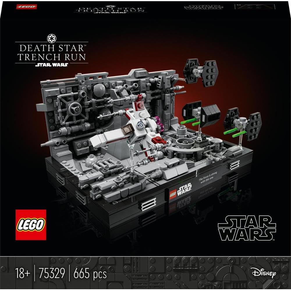 LEGO 75329 Zestaw dioramy Star Wars Gwiazda Śmierci, zestaw do budowania X-Winga dla dorosłych Luke’a Skywalkera, gadżety dla fanów „Nowej nadziei”, dekoracje pokoju, zestawy do budowania podarunkowe w sklepie LEGO