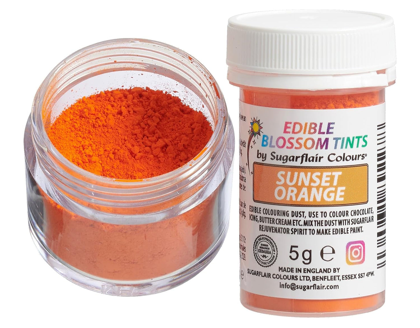 Sugarflair Blossom Tint Dust Barwnik spożywczy w proszku Sunset - Barwnik spożywczy w proszku do dekorowania ciast, pasty cukrowej, lukru, czekolady, kremu maślanego, makaroników i innych - 5G
